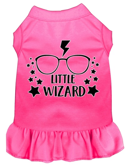 Little Wizard Screen Print Dog Dress Bright Pink 4X (22)