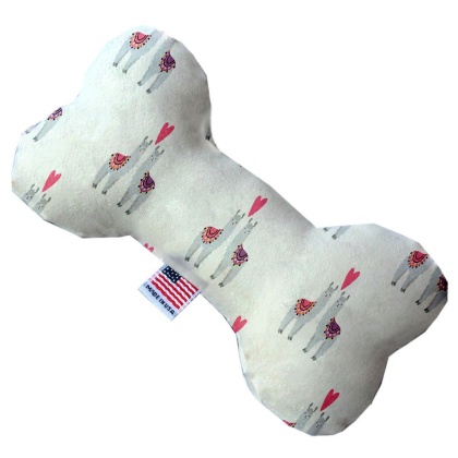 Llama Love 10 inch Canvas Bone Dog Toy