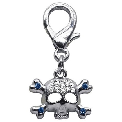 Lobster Claw Skull Charm Blue