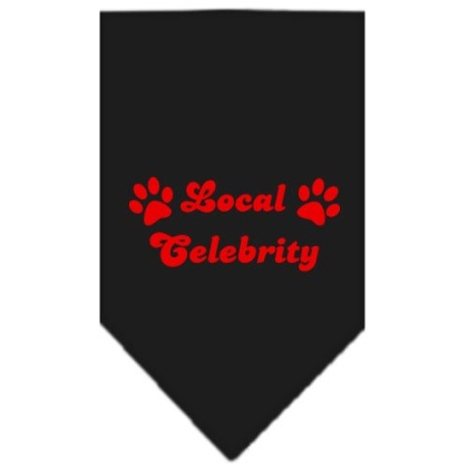 Local Celebrity Screen Print Bandana Black Large