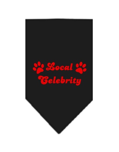 Local Celebrity Screen Print Bandana Black Large