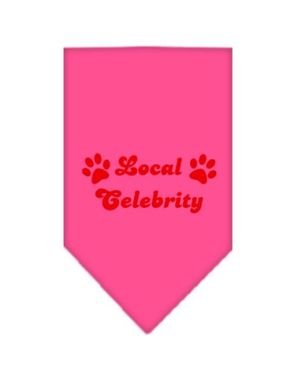 Local Celebrity Screen Print Bandana Bright Pink Large