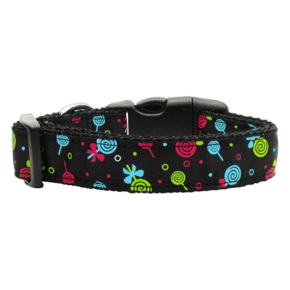 Lollipops Nylon Ribbon Collar Black Large