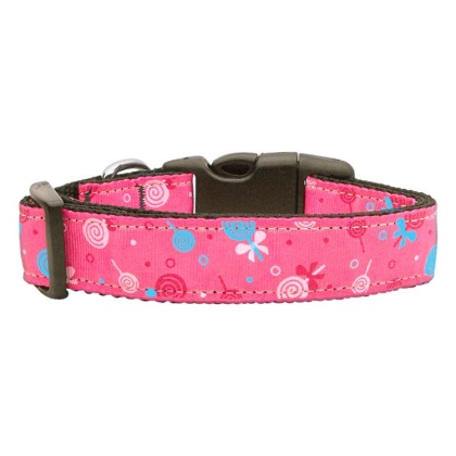 Lollipops Nylon Ribbon Collar Bright Pink Large