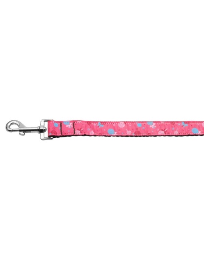 Lollipops Nylon Ribbon Leash Bright Pink 1 inch wide 4ft Long