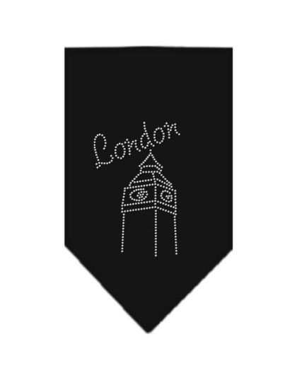 London Rhinestone Bandana Black Large