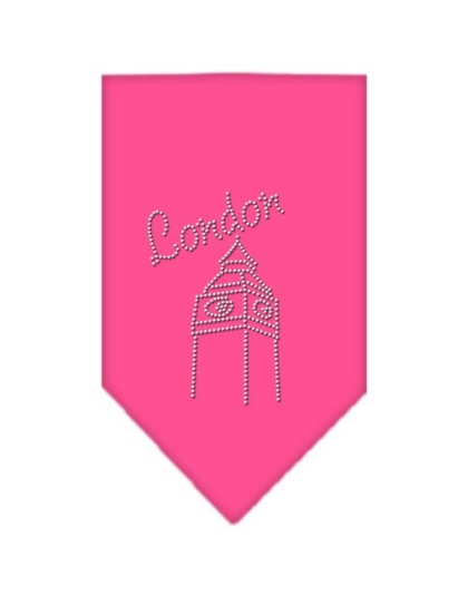 London Rhinestone Bandana Bright Pink Large