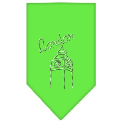 London Rhinestone Bandana Lime Green Large