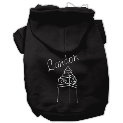 London Rhinestone Hoodies Black L