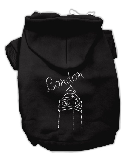 London Rhinestone Hoodies Black L