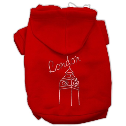 London Rhinestone Hoodies Red L