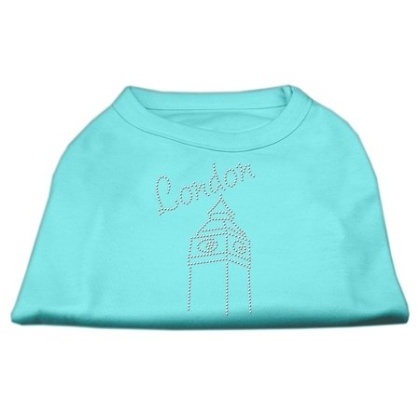 London Rhinestone Shirts Aqua L