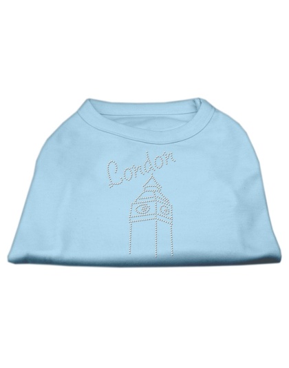 London Rhinestone Shirts Baby Blue L