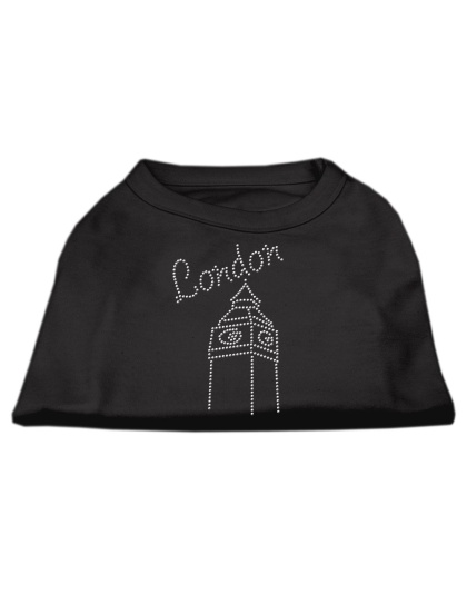 London Rhinestone Shirts Black L