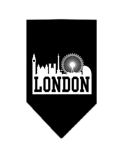 London Skyline Screen Print Bandana Black Large