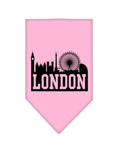 London Skyline Screen Print Bandana Light Pink Large