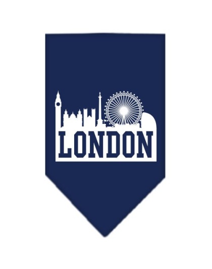 London Skyline Screen Print Bandana Navy Blue large