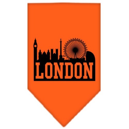 London Skyline Screen Print Bandana Orange Large