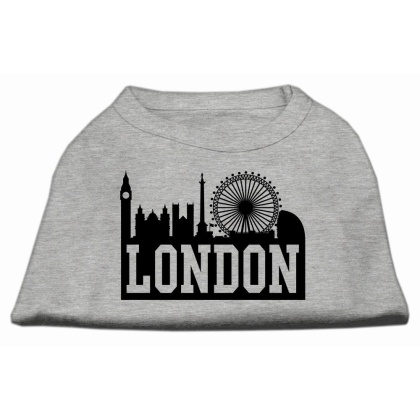 London Skyline Screen Print Shirt Grey Lg