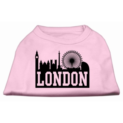 London Skyline Screen Print Shirt Light Pink Lg