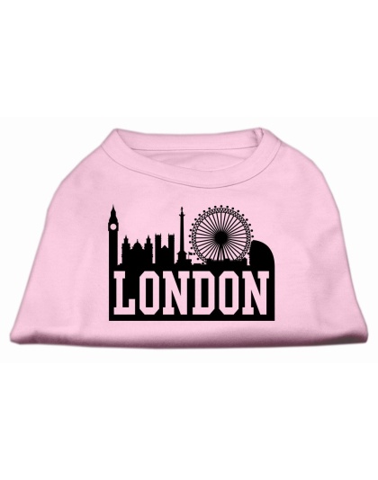 London Skyline Screen Print Shirt Light Pink Lg