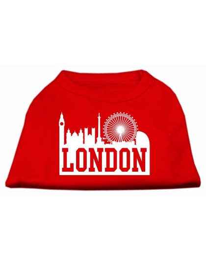 London Skyline Screen Print Shirt Red Lg