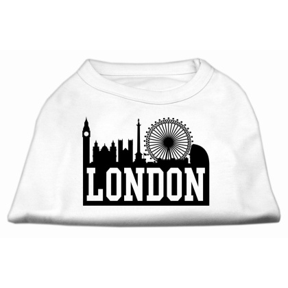 London Skyline Screen Print Shirt White Lg