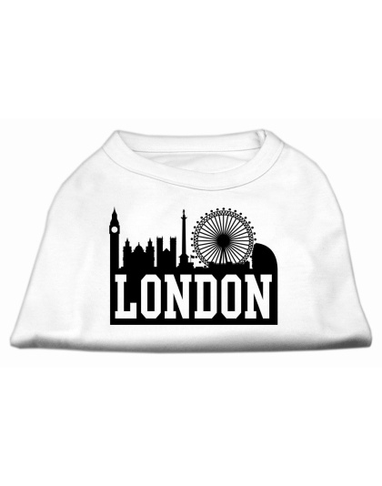 London Skyline Screen Print Shirt White Lg