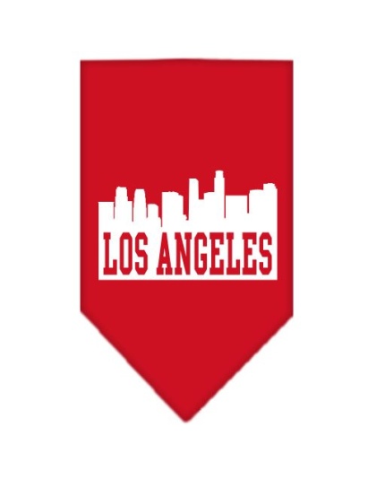 Los Angeles Skyline Screen Print Bandana Red Large