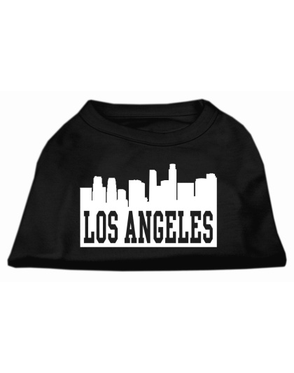 Los Angeles Skyline Screen Print Shirt Black Lg