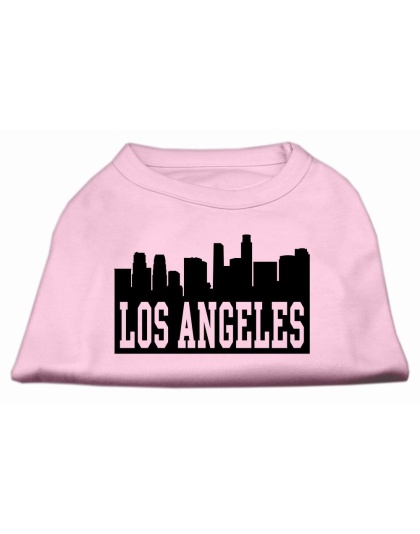 Los Angeles Skyline Screen Print Shirt Light Pink Lg