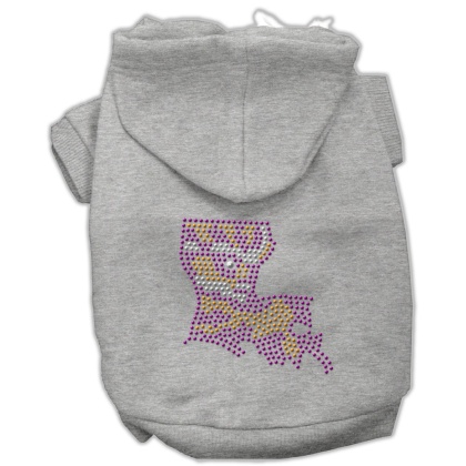 Louisiana Rhinestone Hoodie Grey L