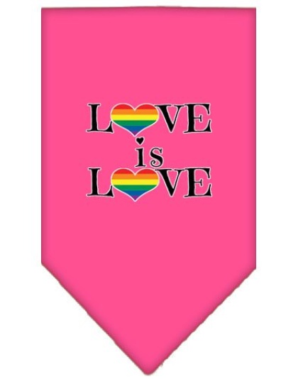 Love is Love Screen Print Bandana Bright Pink Large