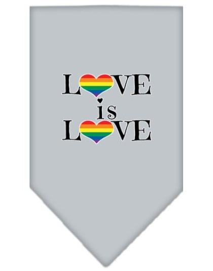 Love is Love Screen Print Bandana Grey Large