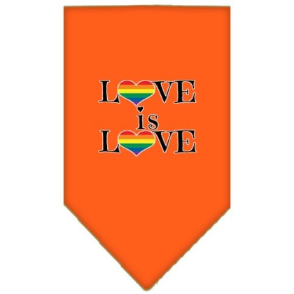 Love is Love Screen Print Bandana Orange Large