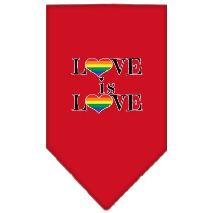 Love is Love Screen Print Bandana Red Large