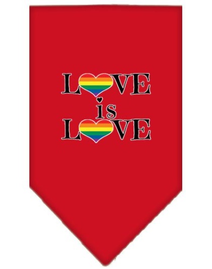 Love is Love Screen Print Bandana Red Large