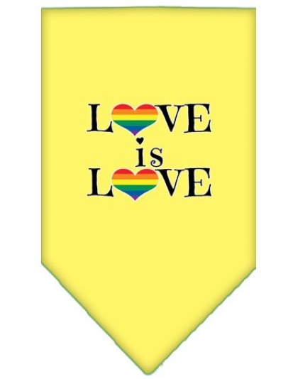 Love is Love Screen Print Bandana Yellow Large