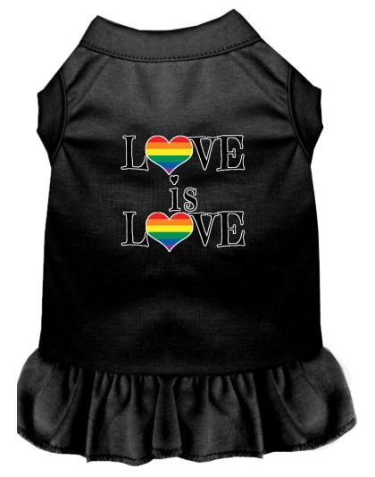 Love is Love Screen Print Dog Dress Black 4X