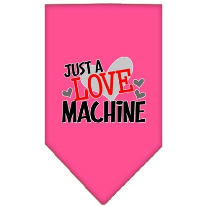 Love Machine Screen Print Bandana Bright Pink Large