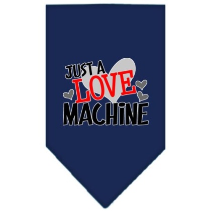 Love Machine Screen Print Bandana Navy Blue large