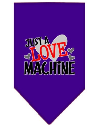 Love Machine Screen Print Bandana Purple Large