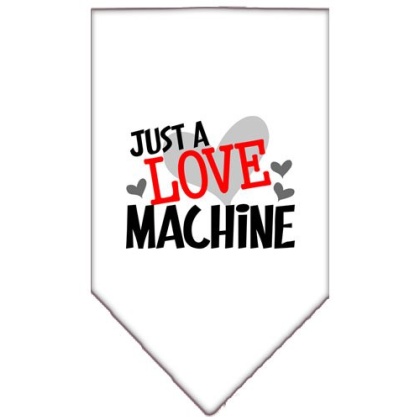 Love Machine Screen Print Bandana White Large