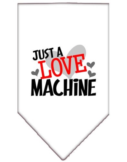 Love Machine Screen Print Bandana White Large