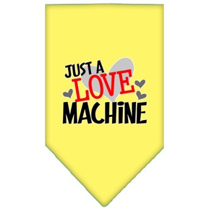 Love Machine Screen Print Bandana Yellow Large