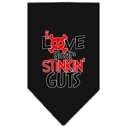 Love your Stinkin Guts Screen Print Bandana Black Large