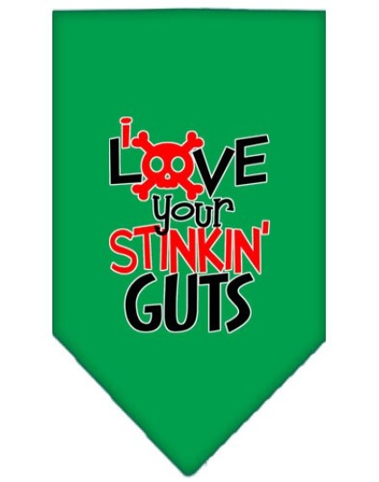 Love your Stinkin Guts Screen Print Bandana Emerald Green Large