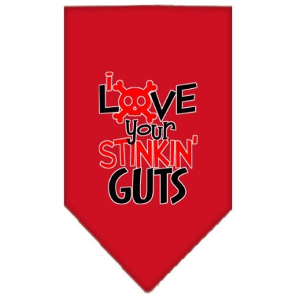 Love your Stinkin Guts Screen Print Bandana Red Large