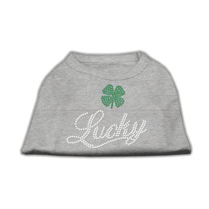 Lucky Rhinestone Shirts Grey L