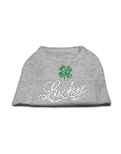 Lucky Rhinestone Shirts Grey L